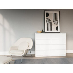 SquareBoxx Keaton Matt White 8 Drawer Double Freestanding Chest Of Drawers (40 X 99 X 106Cm - D X H X W) - thumbnail 3