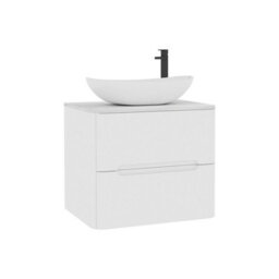 Royal Bathrooms Venice 600mm Gloss White Wall Mounted Bathroom Countertop Vanity Unit 2 Drawer With Cesar Basin - thumbnail 7