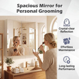 Costway 87 Cm Bathroom Mirror Cabinet With 3 Doors Wall Mounted Recessed Medicine Cabinet 6 Compartments White - thumbnail 7