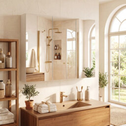 Costway 87 Cm Bathroom Mirror Cabinet With 3 Doors Wall Mounted Recessed Medicine Cabinet 6 Compartments White - thumbnail 9