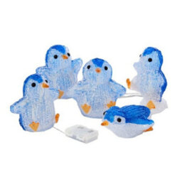 Samuel Alexander Set Of 5 Battery Operated Light Up Acrylic Christmas Penguins With Leds - thumbnail 8