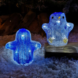 Samuel Alexander Set Of 5 Battery Operated Light Up Acrylic Christmas Penguins With Leds - thumbnail 4
