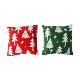 Living And Home Christmas Trees Set Of 2 Christmas Theme Decorative Throw Pillows Washable Soft And Festive 45Cm W X 45Cm D - thumbnail 4
