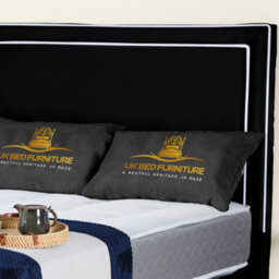 UKBEDFURNITURE Ariana Black Plush Valvet Upholstered Bed Frame Only - Slatted Base - 48 Inch Headboard - thumbnail 2
