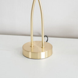 Valuelights Maya 2 Way Curved Arm Cross Over Brushed Gold Table Lamp For Living Room Hallway Bedside Light - thumbnail 3