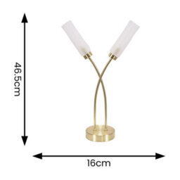 Valuelights Maya 2 Way Curved Arm Cross Over Brushed Gold Table Lamp For Living Room Hallway Bedside Light - thumbnail 6