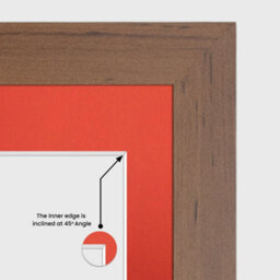 AK Frames 16X8 Walnut Modern Multi Photo Frame With Poppy Red Mount - Holds 3 Apertures (3X) 7X5 Photos - thumbnail 7