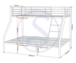 Seconique Tandi Triple Sleeper Bunk Bed In Black Finish Full Sized Double As The Bottom Bunk - thumbnail 8