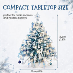 Amorly Diy 3D Beaded Christmas Tree Making Kit, Illuminated Tabletop Festive Ornament, Ice Blue Silver, With Decorative Beads & Charms - thumbnail 3