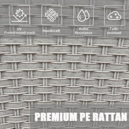Furniture One Rattan Effect Grey 3 Piece Rattan Recliner With Ice Bucket - thumbnail 4