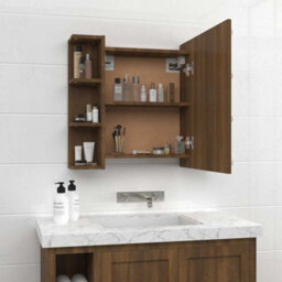 Walplus Mirror Cabinet With Led Brown Oak 70X16.5X60 Cm - thumbnail 5