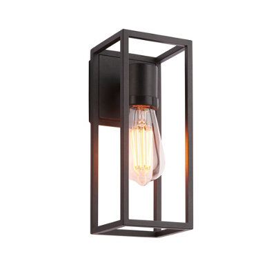 Outdoor Wall Light Ip44 Textured Black 10W Led E27 Dimmable Living Room - image 1