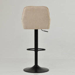Lakeland Furniture Bronx Natural Cream Fabric Black Adjustable Base Bar Stool - thumbnail 6