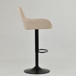 Lakeland Furniture Bronx Natural Cream Fabric Black Adjustable Base Bar Stool - thumbnail 5