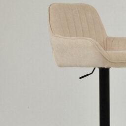 Lakeland Furniture Bronx Natural Cream Fabric Black Adjustable Base Bar Stool - thumbnail 7