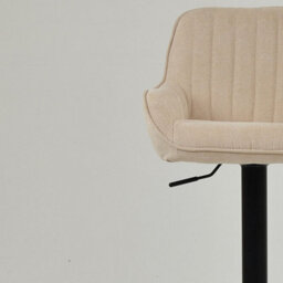 Lakeland Furniture Bronx Natural Cream Fabric Black Adjustable Base Bar Stool - thumbnail 8