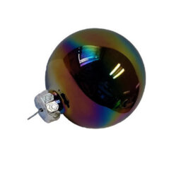 Decoris 10 Black Iris Glass Christmas Tree Baubles - thumbnail 5