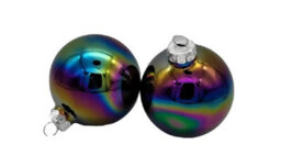 Decoris 10 Black Iris Glass Christmas Tree Baubles - thumbnail 4