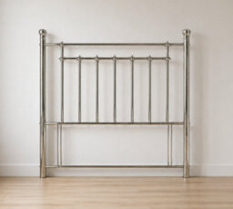 Save On Goods UK 5Ft King Size Shiny High Polished Chrome Silver, Tall Metal Bed Headboard Bed Head End