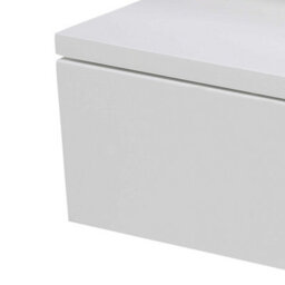 Wyld Haus Lincoln Floating Bedside Table - Wall-Mounted White, 1 Drawer + Open Shelf - thumbnail 6