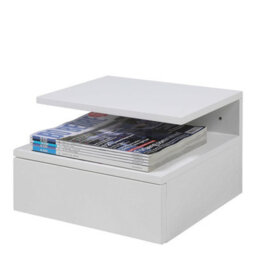 Wyld Haus Lincoln Floating Bedside Table - Wall-Mounted White, 1 Drawer + Open Shelf - thumbnail 4