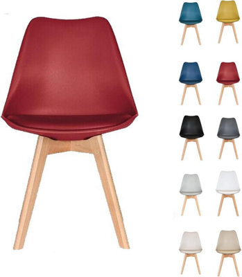 Avc Designs Single Dining Chairs Designer Wooden Home Office Commercial (Burgundy) - image 1