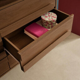 Sweeek - Vintage Walnut Wood Effect 6 Drawer Chest Juliana 120X40X75 Cm - thumbnail 6