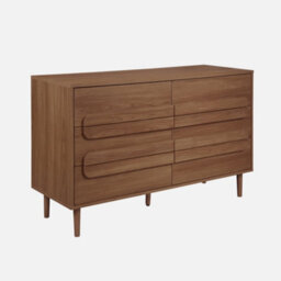 Sweeek - Vintage Walnut Wood Effect 6 Drawer Chest Juliana 120X40X75 Cm - thumbnail 1