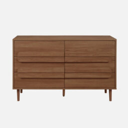Sweeek - Vintage Walnut Wood Effect 6 Drawer Chest Juliana 120X40X75 Cm - thumbnail 2