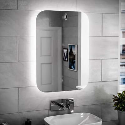 Nes Home Bathroom Led Mirror With Battery Powered Button Switch 500 X 700mm - image 1