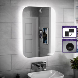 Nes Home Bathroom Led Mirror With Battery Powered Button Switch 500 X 700mm - thumbnail 2