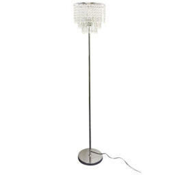 First Choice Lighting Set Of 2 Chrome And Acrylic Crystal Jewelled Floor Lamps - thumbnail 3