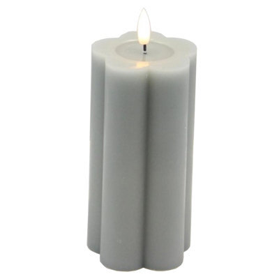 Luxe  Collection  Natural  Glow  2.75X6  Grey  Pillar  Led  Candle - image 1