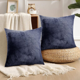Ameha Charcoal Plain Velvet Cushions Set, 18X18 Inch, Includes 4 Filled Cushions & 4 Covers, Breathable & Anti Allergic - thumbnail 6
