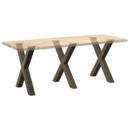 Berkfield Dining Table Legs X-Shaped 3 Pcs Natural Steel 80X(72-73) Cm Steel - thumbnail 8