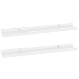Vidaxl Wall Shelves 2 Pcs High Gloss White 60X9X3 Cm - thumbnail 2