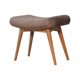 Artisan Furniture Solid Wood Mocha Faux Fur Curved Bench - thumbnail 6