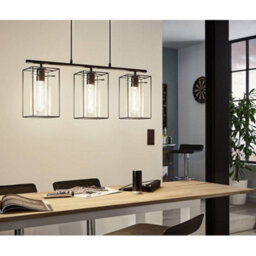 Pagazzi Lighting Pagazzi Merton 3 Light Ceiling Light Black - thumbnail 1