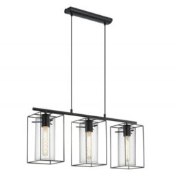 Pagazzi Lighting Pagazzi Merton 3 Light Ceiling Light Black - thumbnail 4