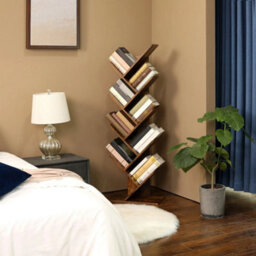 8-Tier Tree Bookcase Bookshelf Floor Standing Wooden Shelves Storage Lbc11Bx - thumbnail 4