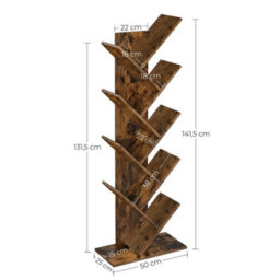 8-Tier Tree Bookcase Bookshelf Floor Standing Wooden Shelves Storage Lbc11Bx - thumbnail 5