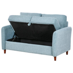 Beliani Living Room Set 5 Seater Mare Fabric Blue With Storage - thumbnail 9