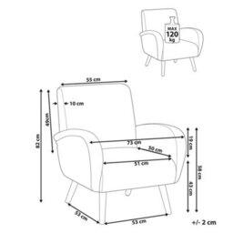 Beliani Modern Armchair Plassen Fabric Green - thumbnail 3