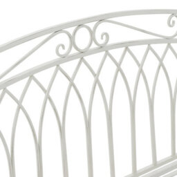 Charles Bentley Wrought Iron Feminine Bench - Antique White - thumbnail 9