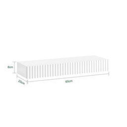 Sobuy Fhk38-W, Floating Shelf With Drawer & Led Motion Sensor Light Wall Shelf Battery-Powered, White,w60Xd20Xh8 - thumbnail 3