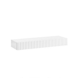 Sobuy Fhk38-W, Floating Shelf With Drawer & Led Motion Sensor Light Wall Shelf Battery-Powered, White,w60Xd20Xh8 - thumbnail 1