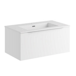 Affine 800mm Bathroom Vanity Unit Basin Wall Hung Storage Furniture Soft Close White - thumbnail 5