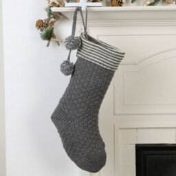 Dibor Grey Chunky Knit Pom Pom Xmas Gift Decoration Christmas Stocking For Kids