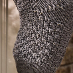 Dibor Grey Chunky Knit Pom Pom Xmas Gift Decoration Christmas Stocking For Kids - thumbnail 3