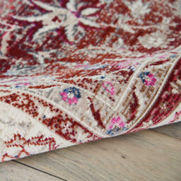 Red Luxurious Traditional Persian Easy To Clean Floral Rug For Dining Room-160Cm X 230Cm - thumbnail 4